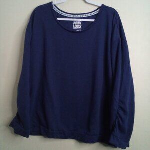 Muk Lukks Shirt Women 2X Long Sleeve Soft Blue
